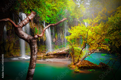 Magical Kursunlu Waterfalls in Antalya, Turkey. Kursunlu selalesi photo