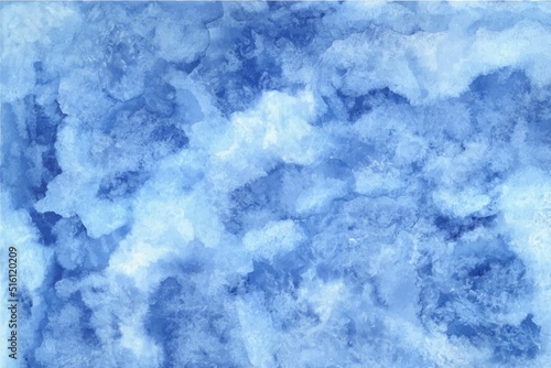 Blue watercolor abstract background, form, design element. Colorful hand painted texture, wash.