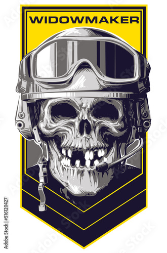 Vector illustration of a Skull in Helmet