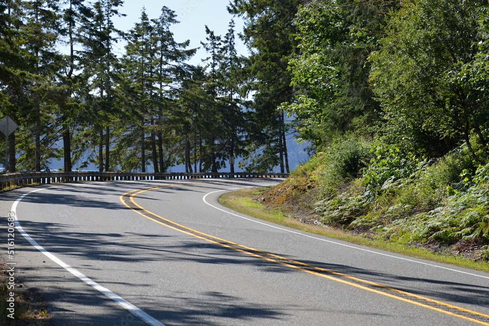 Highway at the Puget Sound on the Olympic Peninsula, Washington Highway at the Puget Sound on the Olympic Peninsula, Washington