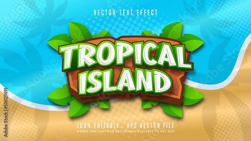 Tropical Island 3d editable text effect font style