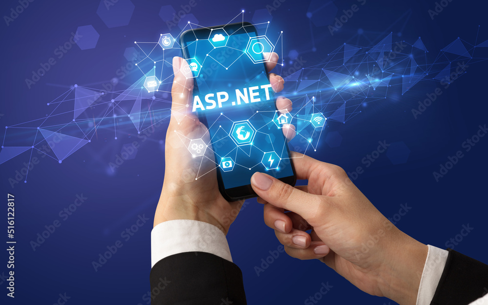 Hand using smartphone with technology concept Hand using smartphone with technology concept