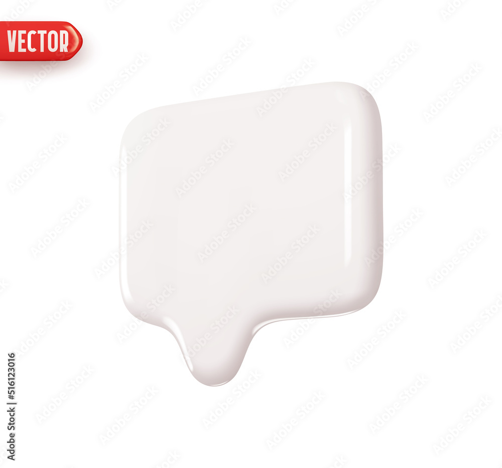 Notification message dialog. Realistic 3d design In plastic cartoon style. Icon isolated on white background. Vector illustration Notification message dialog. Realistic 3d design In plastic cartoon style. Icon isolated on white background. Vector illustration