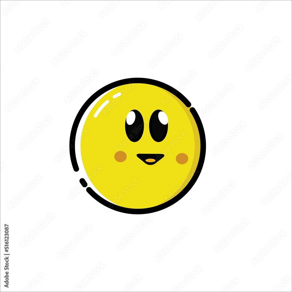 yellow emoji with cute smiling facial expressions and looks happy Stock ...