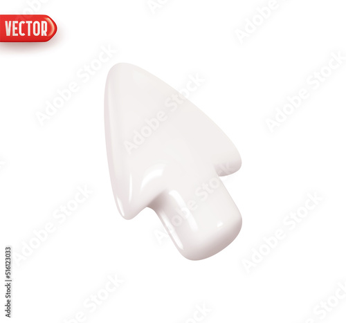 Arrow cursor. computer pointer arrow. Realistic 3d design In plastic cartoon style. Icon isolated on white background. Vector illustration