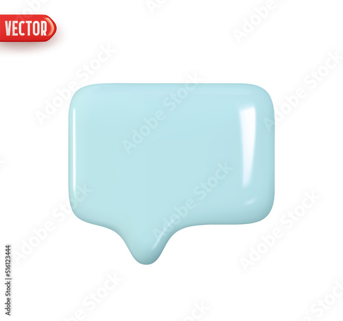 Notification message dialog. Realistic 3d design In plastic cartoon style. Icon isolated on white background. Vector illustration
