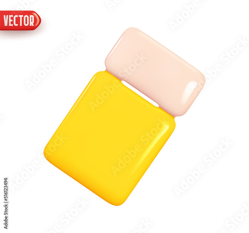 ticket paper the coupon. Realistic 3d design In plastic cartoon style. Icon isolated on white background. Vector illustration
