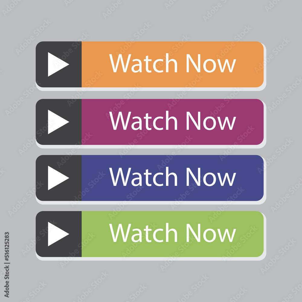 watch now video player button vector illustration