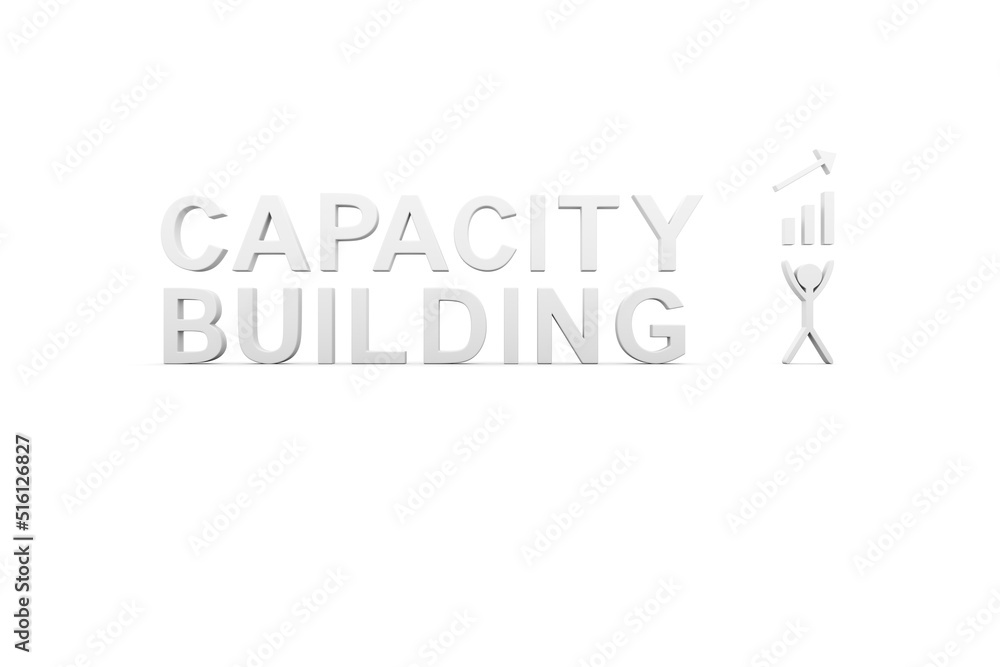 CAPACITY BUILDING concept white background 3d render illustration