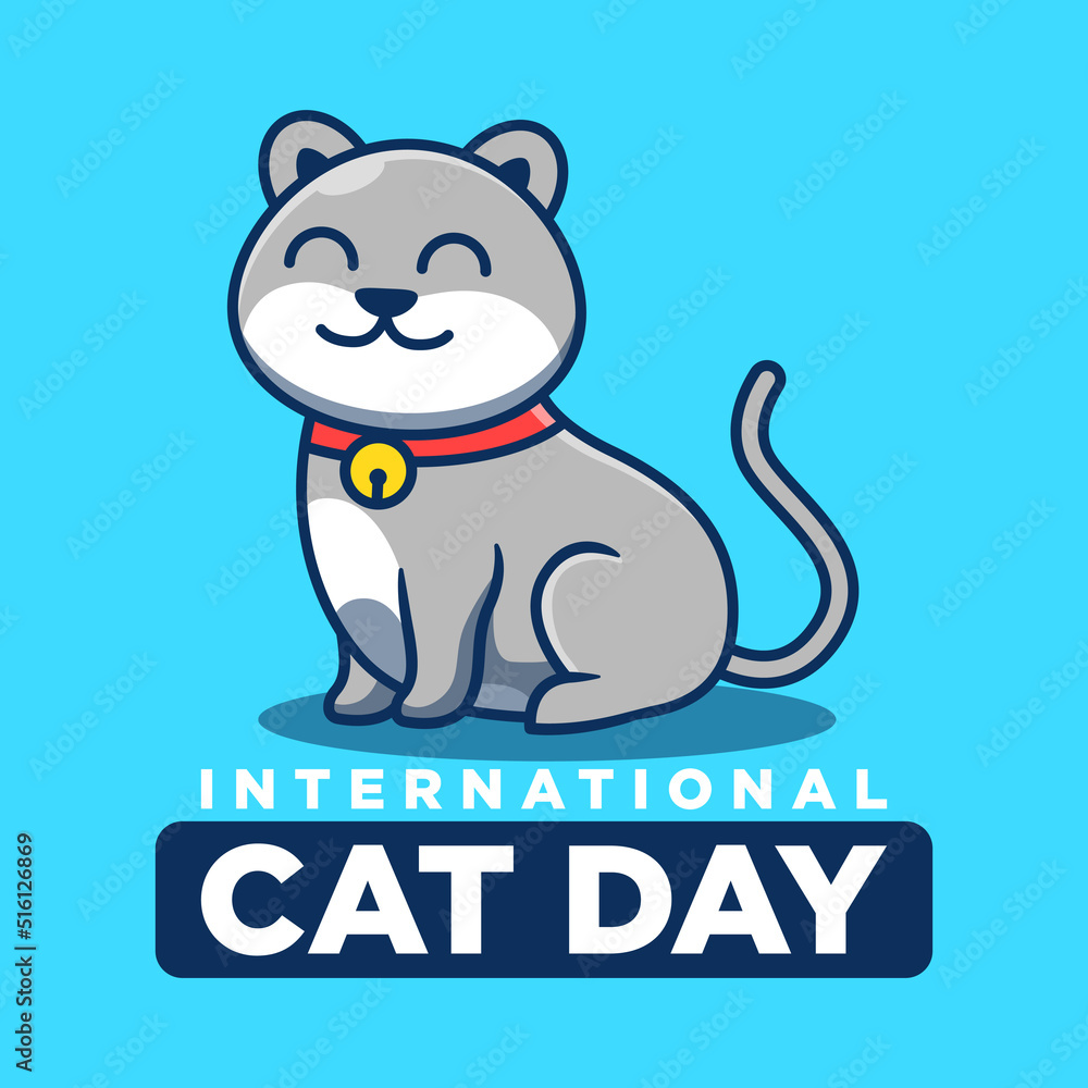 Vector illustration of international cat day Vector illustration of international cat day