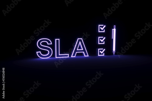 SLA neon concept self illumination background 3D illustration photo