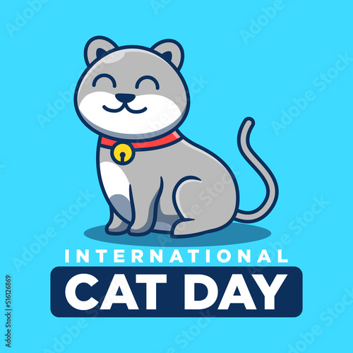 Vector illustration of international cat day