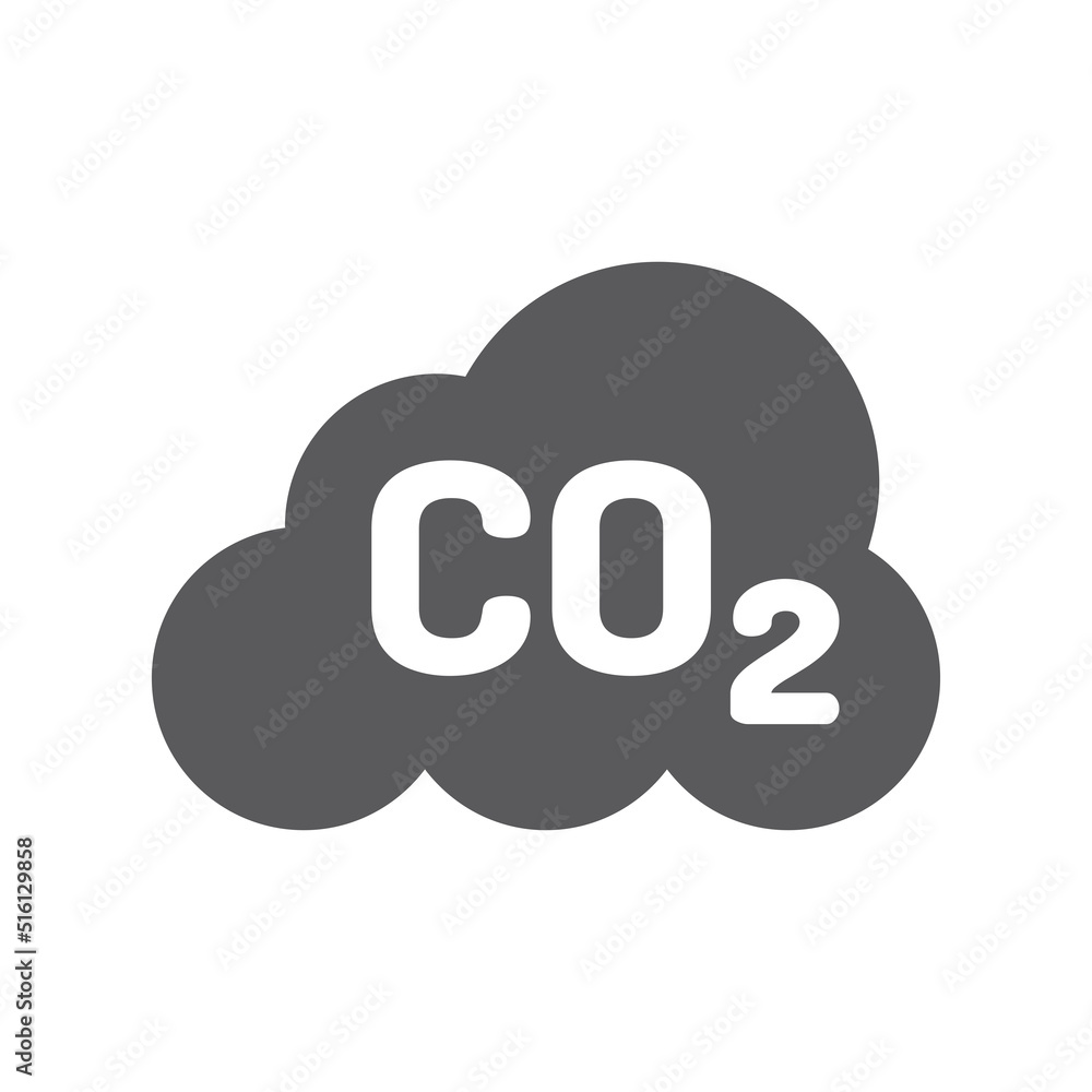 Carbon dioxide black vector icon. Co2 cloud, pollution and emission filled symbol. Carbon dioxide black vector icon. Co2 cloud, pollution and emission filled symbol.