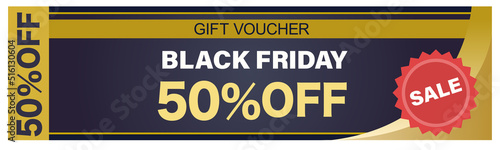 50%offのブラックフライデー用クーポン（ベクター）