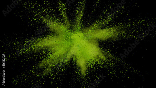 Green Colored powder explosion. © Jag_cz