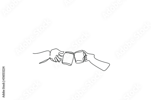 two people's arms colliding glasses celebrating