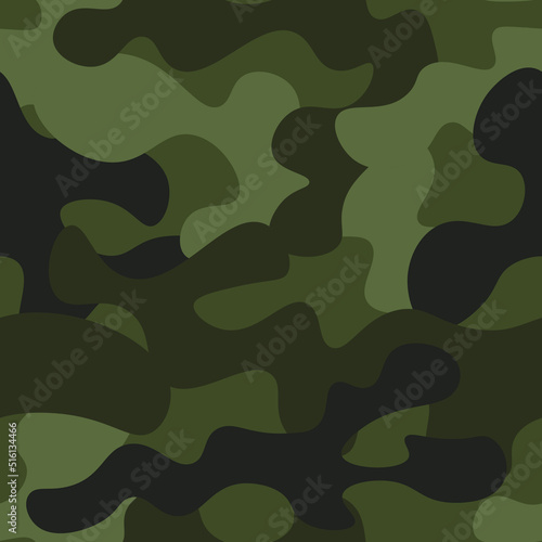 Texture military camouflage seamless pattern. Abstract army and hunting disguise camouflage endless background ornament. Vector illustration.