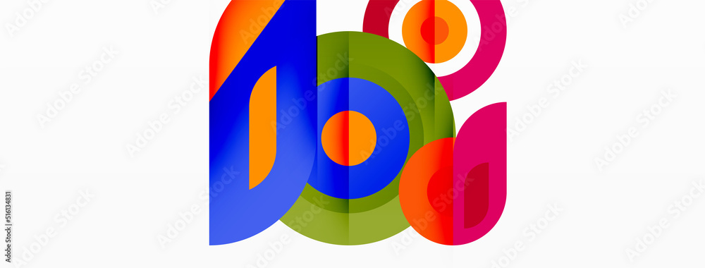 Abstract round shapes background. Minimalist decoration. Geometric background with circles and rings Abstract round shapes background. Minimalist decoration. Geometric background with circles and rings