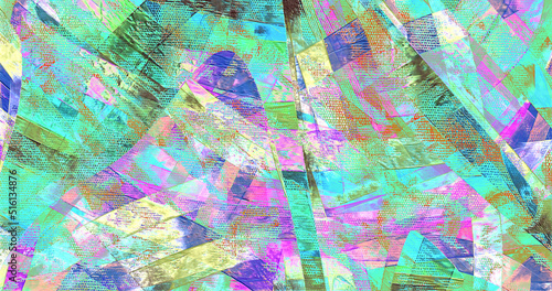 Techno scenery, digital art. Violet brush strokes on canvas. Large and wide abstract illustration