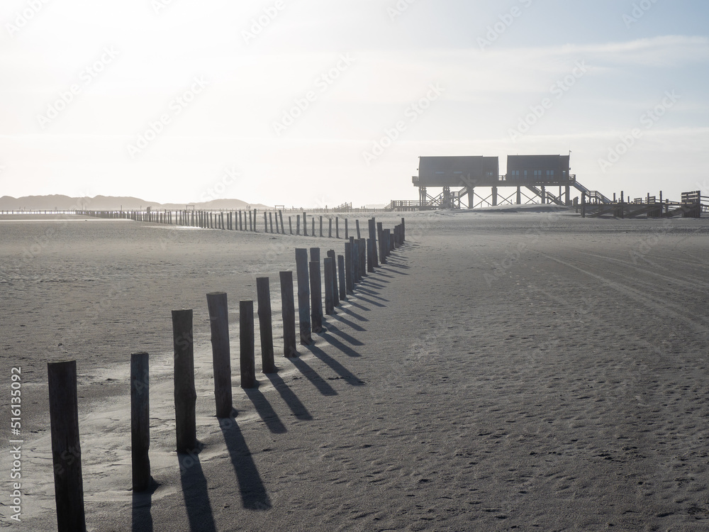 Obraz premium North Sea landscape in Sankt Peter-Ording, Germany