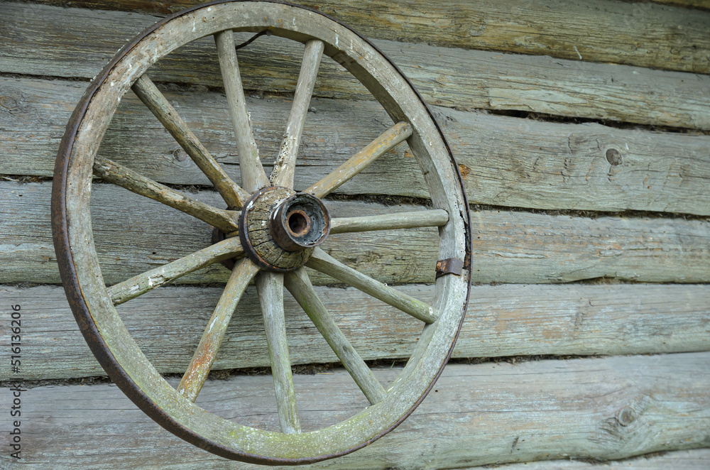 old wooden wheel