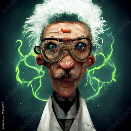 portrait of a mad scientist