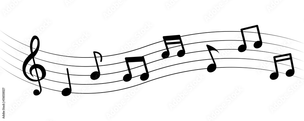 Music notes on white background. Musical notes on sheet. Clef key. Melody for piano, flute or violin. Music school or conservatory. Music notes on white background. Musical notes on sheet. Clef key. Melody for piano, flute or violin. Music school or conservatory.