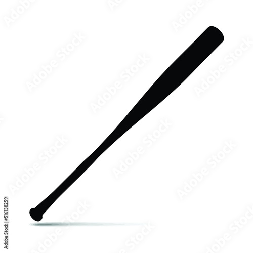 Baseball bat isolated on white background, vector illustration. Black baseball bat. Baseball concept.American sport game championship banner design. professional league banner.Active lifestyle. 