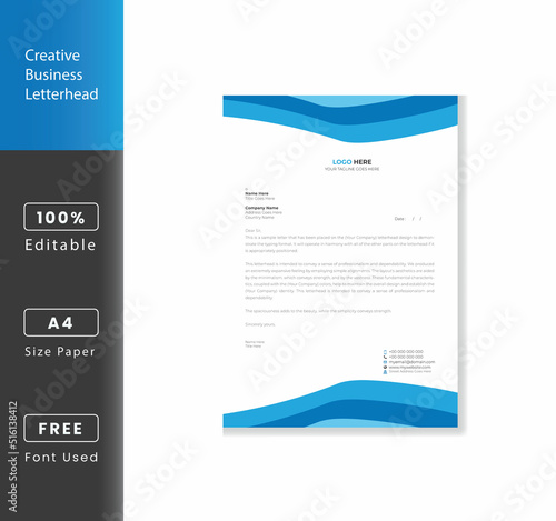 Elegant and Stationary  Business Letterhead Design Template