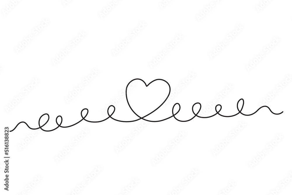 Heart one line art, hand drawn continuous contour. Romantic symbol for February 14. Simple minimalist design. Editable stroke. Isolated. Vector illustration Heart one line art, hand drawn continuous contour. Romantic symbol for February 14. Simple minimalist design. Editable stroke. Isolated. Vector illustration