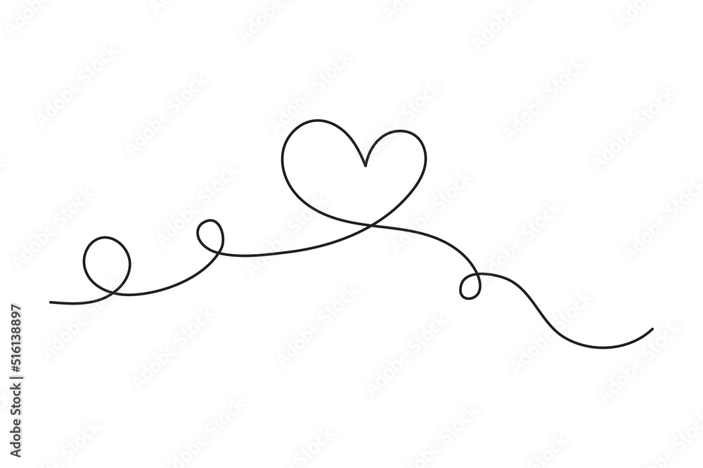 Heart one line art, hand drawn continuous contour. Romantic symbol for February 14. Simple minimalist design. Editable stroke. Isolated. Vector illustration Heart one line art, hand drawn continuous contour. Romantic symbol for February 14. Simple minimalist design. Editable stroke. Isolated. Vector illustration