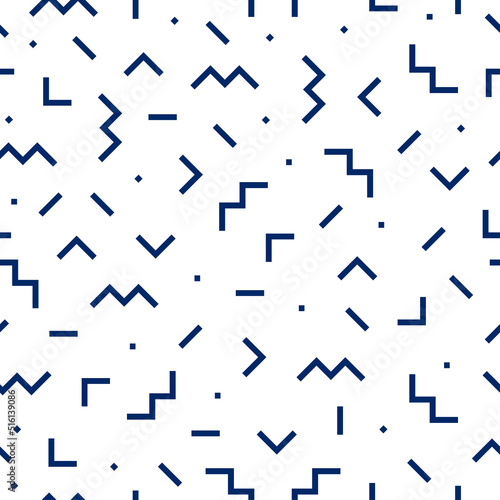 Blue memphis design seamless pattern.