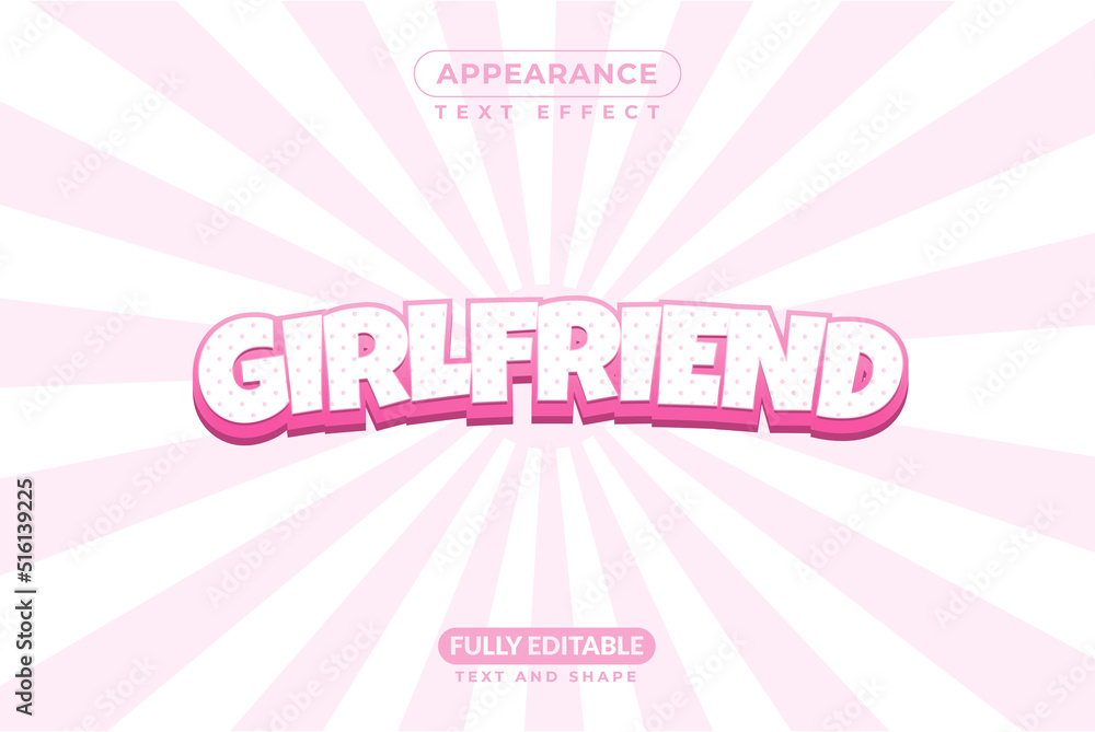 Editable Text Effect Girl Friend Woman Title Text Appearance