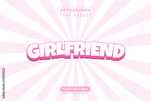 Editable Text Effect Girl Friend Woman Title Text Appearance