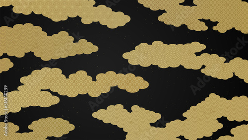 雲の形の和柄背景