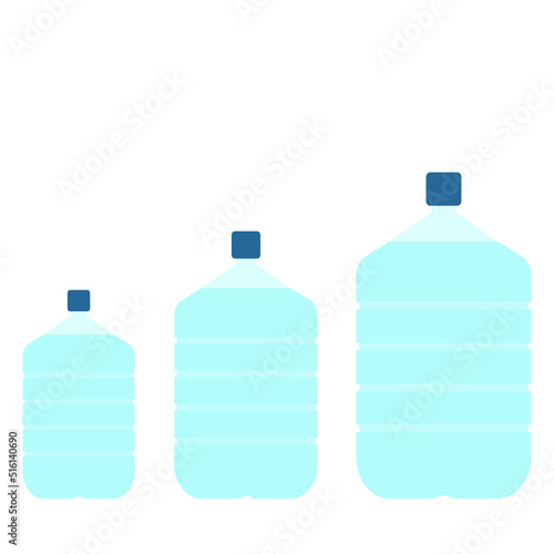 Mineral Water Bottle Logo In White Isolated Background. illustration gallon bottle flat design on white background gallon icon.Water delivery service. gallons of drinking water. vector illustration


