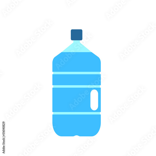 Mineral Water Bottle Logo In White Isolated Background. illustration gallon bottle flat design on white background gallon icon.Water delivery service. gallons of drinking water. vector illustration


