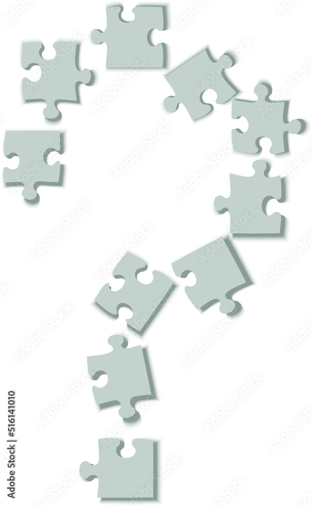 Naklejka premium Question mark puzzle. Pieces of paper puzzles. Business concept, template, layout, infographics.