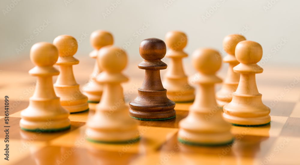 Concept with chess pieces - Mobbing Concept with chess pieces - Mobbing