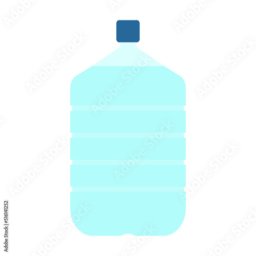 Mineral Water Bottle Logo In White Isolated Background. illustration gallon bottle flat design on white background gallon icon.Water delivery service. gallons of drinking water. vector illustration


