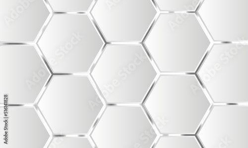 White 3d hexagonal technology vector abstract background. Hexagon modern technology futuristic background vector illustration. White honeycomb texture grid.