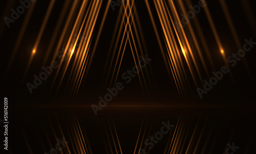 Abstract luxury background with dark golden light rays. Abstract scene concept design. Vector illustration