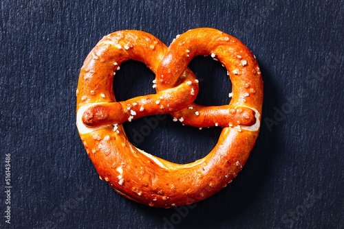 soft pretzel baked in the form of knot