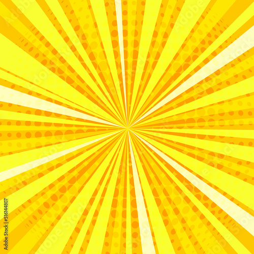 background in the style of comics, pop art. Vector banner for text. Yellow.