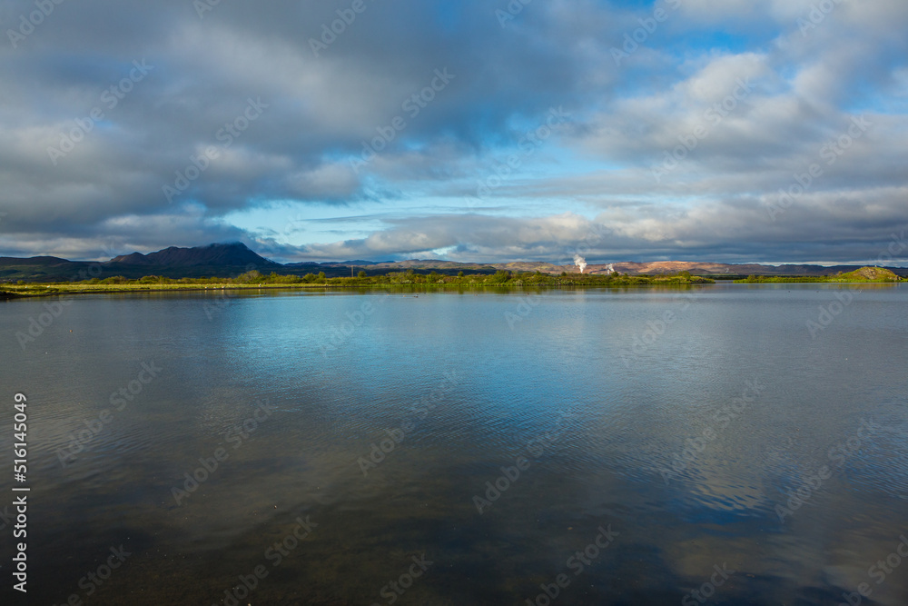 Very beautiful landscape in iceland in summer. Innocent nature on a volcanic island