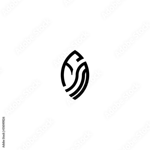 FM leaf shape line initial concept with high quality logo design