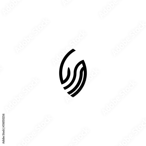LM leaf shape line initial concept with high quality logo design