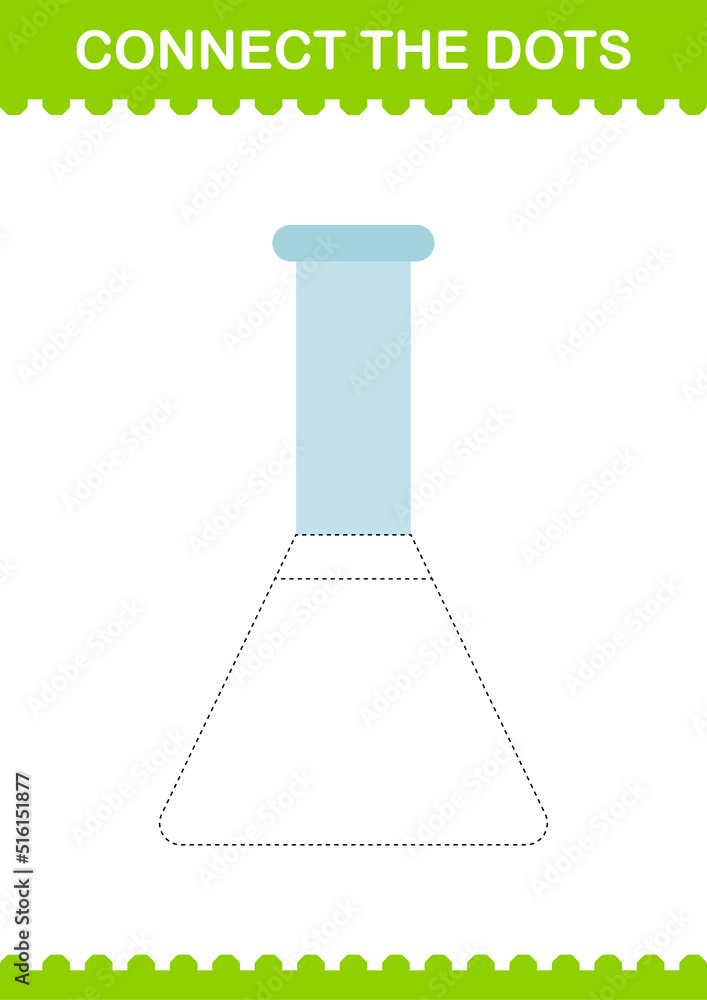 Connect the dots Erlenmeyer Flask. Worksheet for kids Connect the dots Erlenmeyer Flask. Worksheet for kids