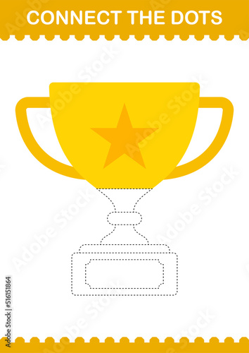 Connect the dots Trophy. Worksheet for kids