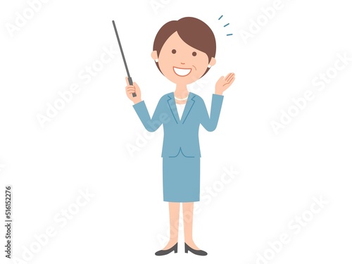 プレゼンテーションをするビジネスウーマン　全身2